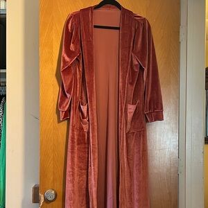 Velvet Long Duster in Rose